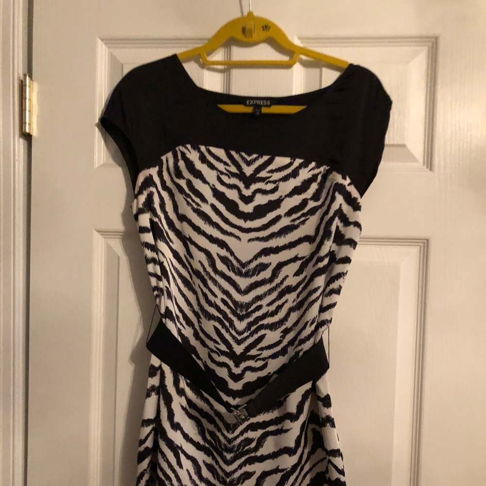 Express zebra satin material dress